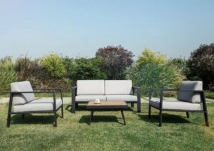 פינת ישיבה גן - ספה 2 מושבים + 2 כורסאות + שולחן Mira