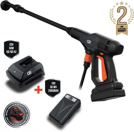 אקדח שטיפה בלחץ 25 בר + סוללה – GTI Typhoon 250W