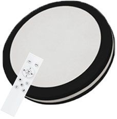 מנורה צמודת תקרה עגולה עם שלט מוגנת מים קוטר 38 ס"מ Liper IP65 50W – צבע גוף שחור, גוון אור מתכוונן 3000K-6500K