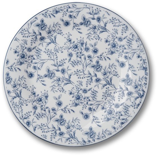 סט 6 צלחות מנה עיקרית 26.5 ס''מ – Arcosteel Opal, פרחוני כחול