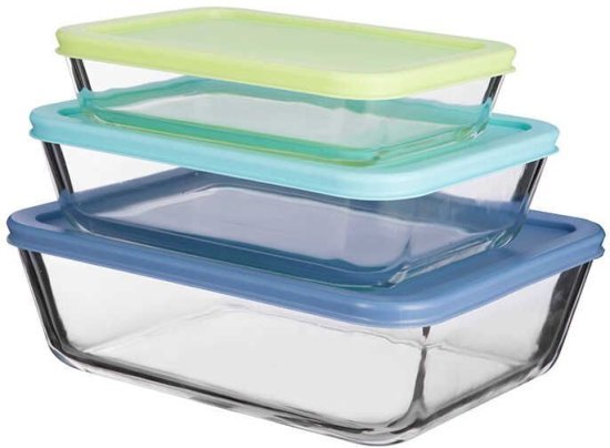 סט 3 קופסאות אחסון מזכוכית עם מכסה סיליקון – Food Appeal Cook and Store