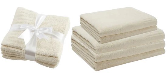 מארז 5 מגבות גוף ופנים + 5 מטליות 100% כותנה מבית ערד טקסטיל – דגם Noam – צבע קרם
