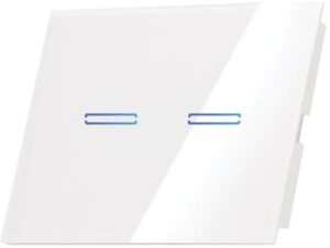 מפסק תאורה WiFi חכם תחת הטיח Semicom שני מתגים זכוכית לבנה