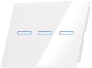 מפסק תאורה WiFi חכם תחת הטיח Semicom שלושה מתגים זכוכית לבנה