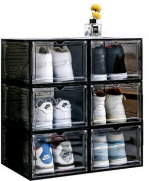 קופסת נעליים קשיחה מבית HomeSet דגם Premium - צבע שחור