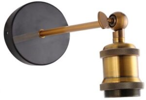 מנורת קיר מתכווננת דגם RETRO הברגה E27 עד 60W מבית OMEGA – צבע נחושת / שחור