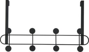 קולב לדלת 4 ווים כפולים 45 ס''מ Aquila - צבע שחור