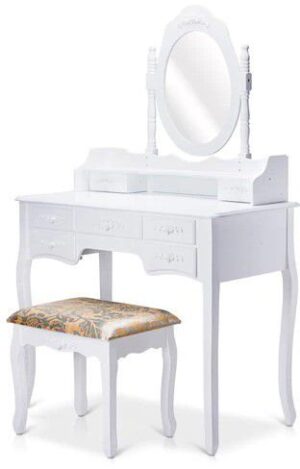 שידת איפור דגם Veronica מבית Star Shop - צבע לבן