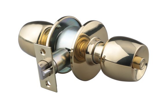 מנעול כדורי עם כפתור לדלתות פנים צבע זהב Yale