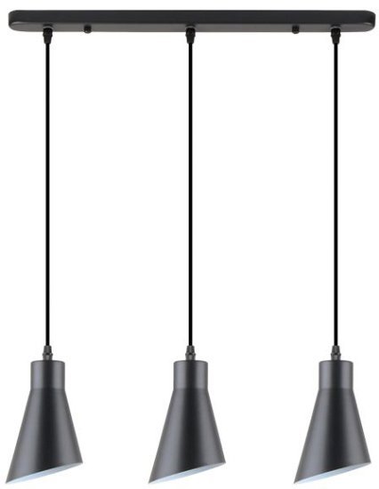 גוף תאורה תלוי דקורטיבי הברגה 3xE27 עד נורה 40W דגם YAEL מבית OMEGA – צבע שחור