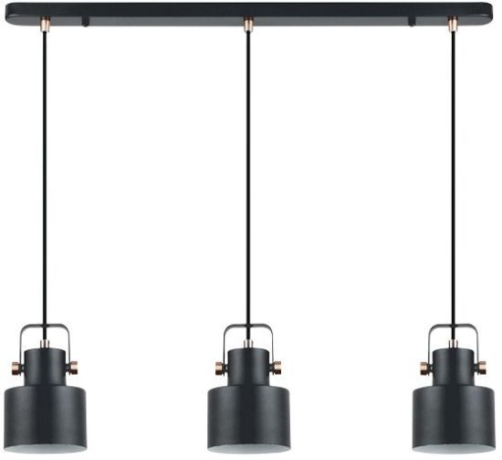 גוף תאורה תלוי דקורטיבי הברגה 3xE27 עד 40W דגם DANIEL מבית OMEGA – צבע שחור