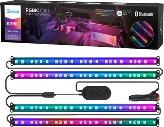 מערכת תאורת פנים לרכב Govee RGBIC – ארבע רצועות באורך 30 ס״מ כל אחת