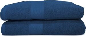 2 מגבות XL גוף 100% כותנה 90x140 ס"מ דגם Classic מבית Homestyle – כחול כהה