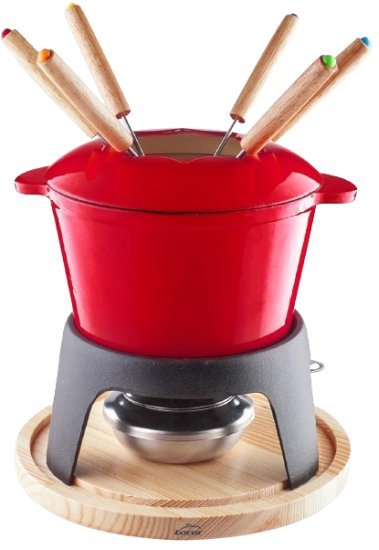 סט פונדו יציקת ברזל אדום – Lacor