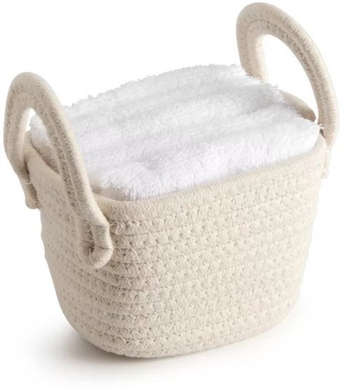 מארז 5 מגבות ידיים 100% כותנה 30x30 ס"מ בסלסלה דגם Haidy מבית Homestyle