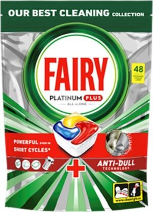 Fairy קפסולות למדיח Platinum Plus לימון 48 קפסולות
