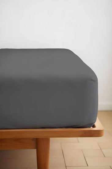 סדין 100% כותנה למיטה 180x200 ס"מ קולקציית Ekko Cotton מבית Arige Gad – אפור כהה