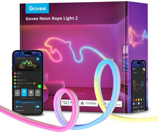 פס תאורת LED ניאון 2 לקיר Govee – אורך 3 מטר