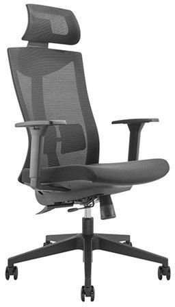 כסא ארגונומי פרמיום עם גב רשת דגם CH05-8 מבית Brateck - צבע שחור