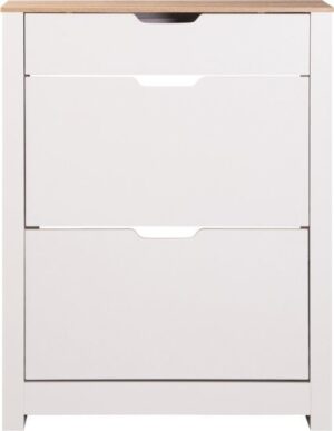 325479_b_1.jpg ארון נעליים 2 תאים ומגירה מבית Ramos - צבע לבן בשילוב אלון