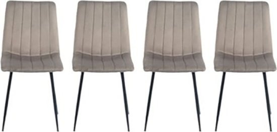 סט 4 כיסאות מרופדים Torino Brand Direct אפור