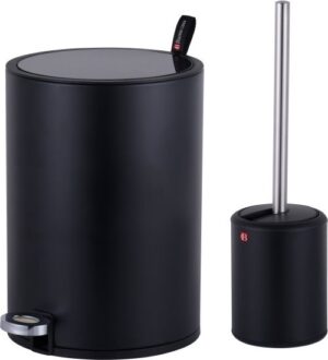 336267_b_1.jpg סט שירותים פח אשפה 5 ליטר + מברשת אסלה דגם Naples מבית Buona Casa – צבע שחור