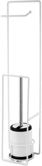 מעמד לנייר טואלט + מברשת אסלה מבית Aquila – צבע לבן