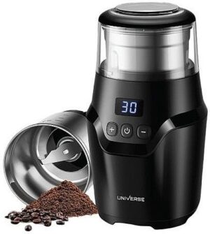 מטחנה דיגיטלית לקפה ותבלינים 150W – Universe, שחור
