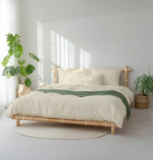 סט מצעים למיטת יחיד 90x200 ס"מ קולקציית במבוק מבית Arige Gad – שנהב