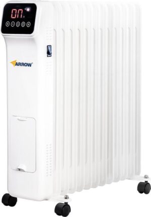 רדיאטור חימום דיגיטלי 13 צלעות עם שלט ומתקן תליית כביסה Arrow 2600W