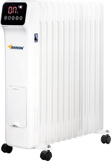 רדיאטור חימום דיגיטלי 13 צלעות עם שלט ומתקן תליית כביסה Arrow 2600W