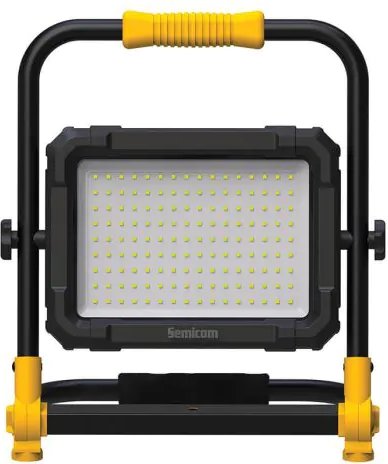 תאורת הצפה נטענת 100W מבית Semicom – גוון אור 6000K – צבע שחור