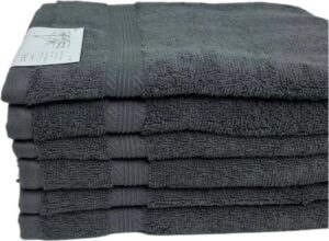 סט 6 מגבות פנים 100% כותנה 50x90 ס"מ קולקציית דניאל מבית Arige Gad – אפור כהה