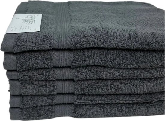 סט 6 מגבות פנים 100% כותנה 50x90 ס"מ קולקציית דניאל מבית Arige Gad – אפור כהה