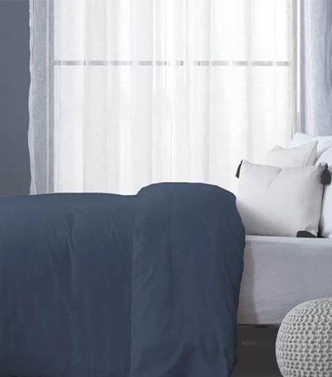 ציפה לשמיכת יחיד ג'רסי 100% כותנה 150x200 ס"מ מבית Homestyle – כחול נייבי