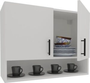 ארון שירות עליון למטבח 2 דלתות דגם Opera מבית Tudo Design - צבע לבן