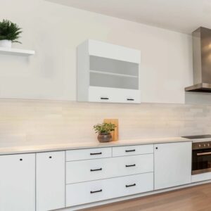 ארון שירות עליון למטבח 2 דלתות דגם Neta מבית Tudo Design - צבע לבן / זכוכית