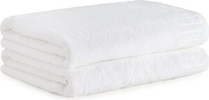 2 מגבות פנים 50x80 ס"מ 100% כותנה דגם Noam מבית ערד טקסטיל – לבן