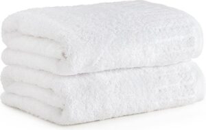 זוג מגבות רחצה 90x140 ס"מ 100% כותנה מבית ערד טקסטיל – דגם Noam – לבן