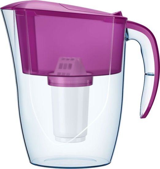 קנקן מים 2.9 ליטר + סנן Mg – AQUAPHOR Smile, צבע רקפת