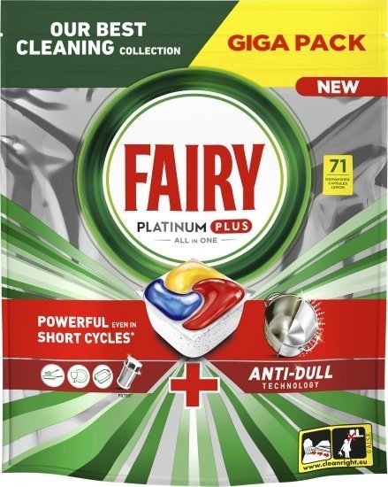Fairy קפסולות למדיח Platinum Plus לימון 71 קפסולות