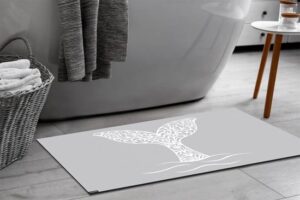 367759_b_1.jpg שטיח אמבטיה עם פטנט ספיגה 50×80 ס"מ דגם Art Whale Tail מבית Fennoma – צבע אפור