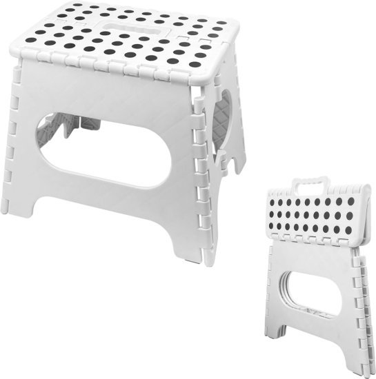 שרפרף מתקפל 27 ס''מ מבית HomeSet - צבע לבן