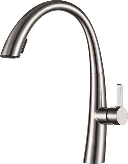 ברז מטבח נשלף Aquila Premium Wave – צבע כרום מוברש