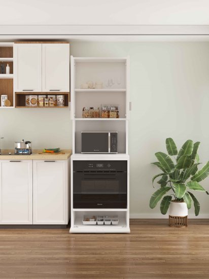 ארון שירות לתנור ולמיקרוגל דגם Cabo מבית StarShop - צבע לבן