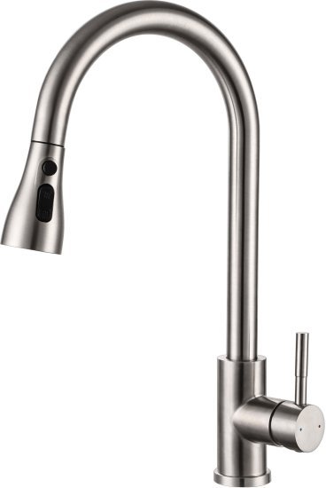 ברז מטבח נשלף דגם Pavone מבית Aquila – צבע כרום ניקל