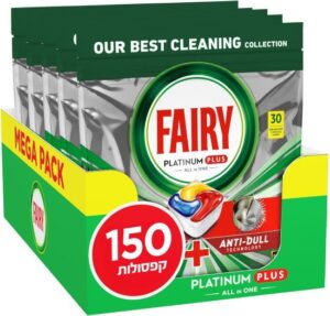 Fairy - קפסולות למדיח Platinum Plus לניקוי עמוק - סך הכל 150 קפסולות