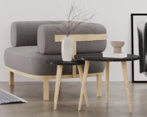 זוג שולחנות עגולים לסלון דגם Nimrod מבית Star Shop - צבע שחור שיש