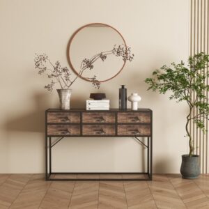 קונסולת כניסה מעוצבת 120 ס''מ דגם Wellington מבית Star Shop - צבע עץ כפרי