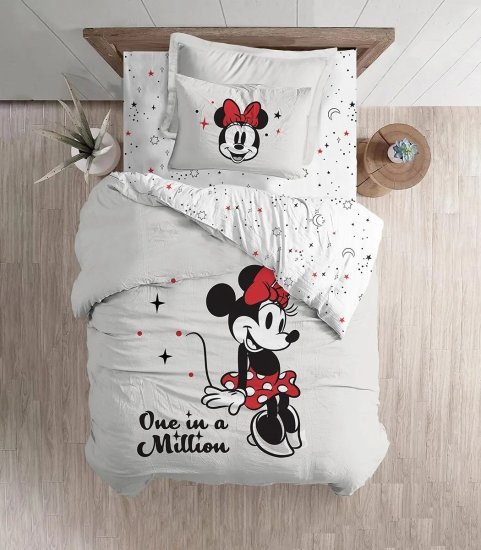 סט מצעים 3 חלקים 100% מיקרופייבר 90x200 ס"מ מבית Homestyle – Minnie Mouse